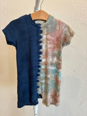 Fairwell Navy & Multicolor Tie-Dye Baby Romper